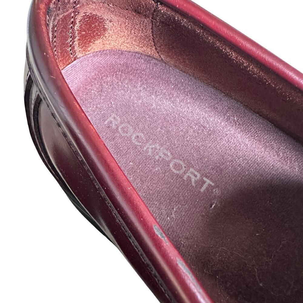 Rockport Size 10 Men Burgundy Brown Leather Preppy Penny Loafer Shoe Career Work - Picture 9 of 10